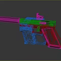 Modern Tactical Pistol With Silencer Scope Tactical Rail And Ergonomic Grip
