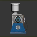 Mechanical Equipment With Blue Base Silver Top And Green Motor Components
