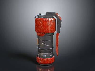 Red Black Portable Household Flashlight With Handle And Reflective Base 3d model