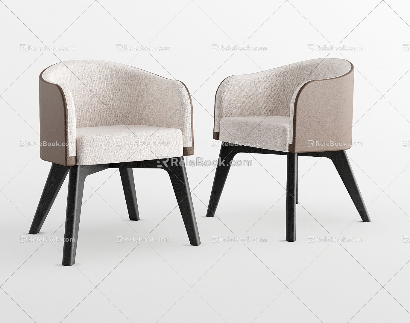 Dining Chair Single Chair Cloth Chair 3d model