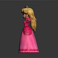 Elegant Princess Character With Pink Gown Crown Blonde Hair And Arms Outstretched