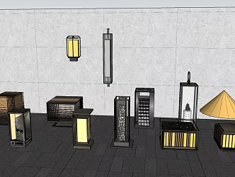 Landscape lights Lawn lights Floor lights High pole lights Garden lights Outdoor lights Garden lights 3d model