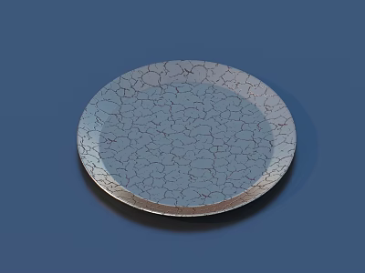 Unique Decorative Plate With Intricate Cracked Texture And Blue Surface 3d model