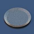 Unique Decorative Plate With Intricate Cracked Texture And Blue Surface