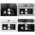 Modern Kitchen Appliances Featuring Coffee Machine Oven Control Panel And Interior Design 3d model