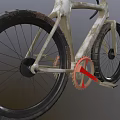 Modern Cream Colored Bicycle With Black Handlebars Seat And Red Pedals