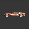 Orange Sleek Sports Car With Aerodynamic Body Transparent Roof Black Wheels And Unique Design