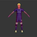 Man in blue sports uniform with EMAAR logo and number 2 standing with arms outstretched