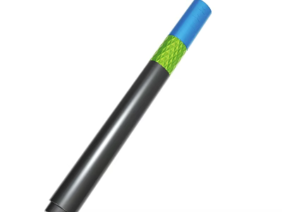 Long Black Rod Design With Blue Top And Green Mesh Section 3d model