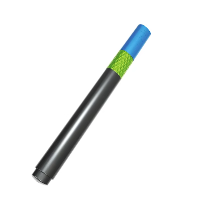 Long Black Rod Design With Blue Top And Green Mesh Section 3d model