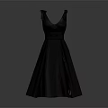 Elegant Black Sleeveless V neck Dress With Bow Shoulder And A line Skirt