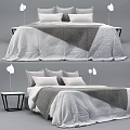 Double Bed Featuring Soft Bedding Blanket Modern Side Tables and Lamps 3d model
