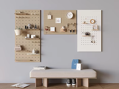 Hole Board Wall Hanging Rack Soft Bag Shoe Changing Stool Sofa Stool Jewelry Ornaments Shoes 3d model