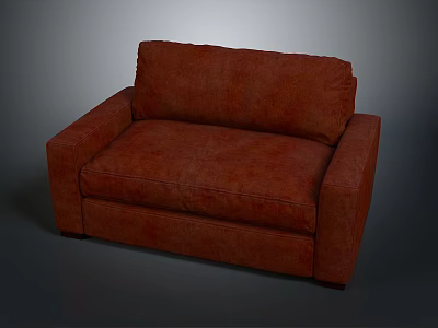 Red Upholstered Two Seater Sofa With Modern Design For Living Room Furniture 3d model