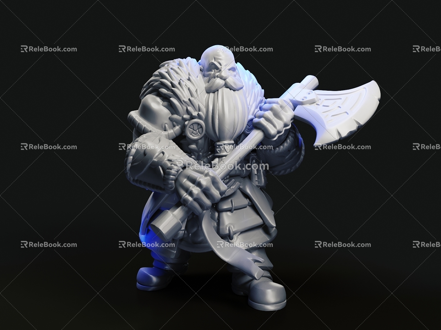 Viking Warrior Game Character Game Character Warrior Giant Axe Fighter 3d model