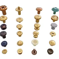 Various Design Door Knobs In Different Colors And Styles For Home Decor 3d model