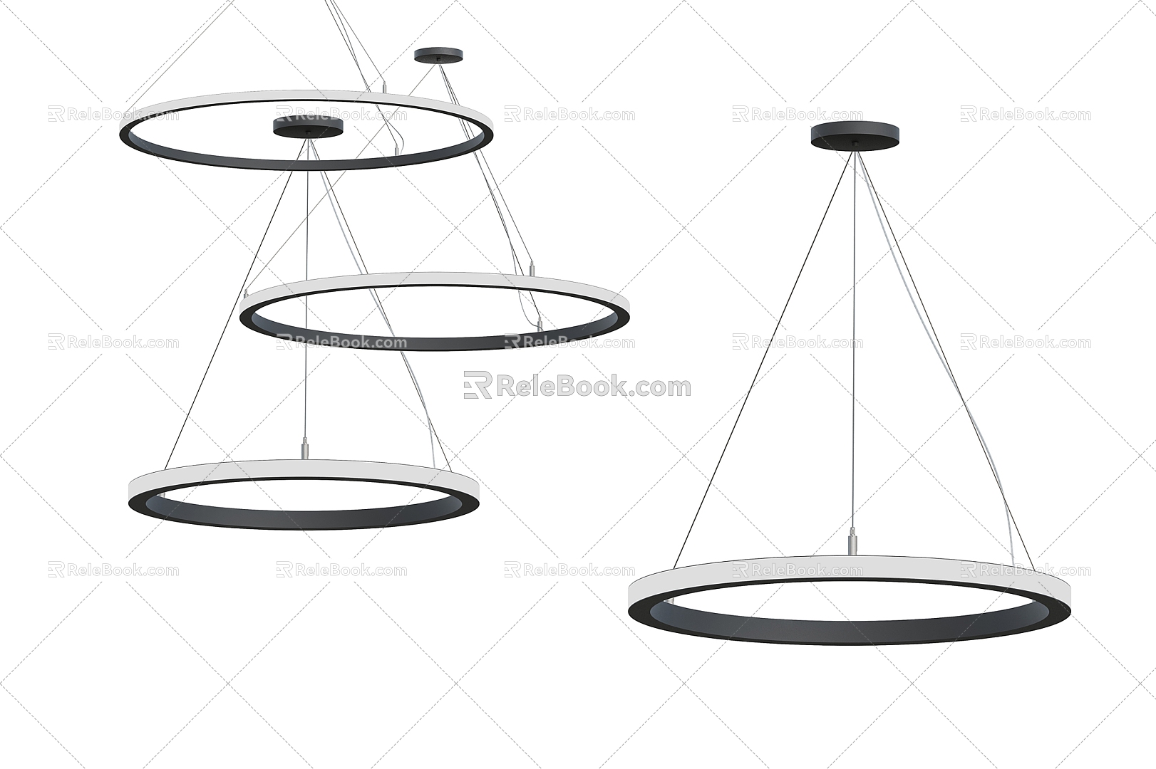 Modern Minimalist Chandelier Round Chandelier Restaurant Chandelier Lamps 3d model