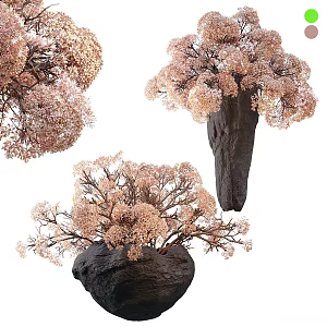 modern floral ornaments flower vase green plant 3d model