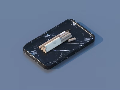 Black Marble Tray With Incense Sticks And Decorative Box For Home 3d model
