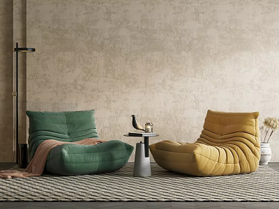 Nordic Lazy Sofa Caterpillar Lazy Sofa 3d model