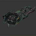 Futuristic Interstellar Spaceship Design With Advanced Multi Engine And Detailed Armored Structure