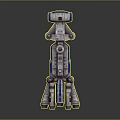 Futuristic Spaceship 3D Model With Blue Engines And Space Exploration Design