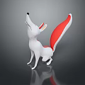 Game And Movie Character Fox With White Body Red Tail Standing Pose 3D Model Design