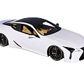 Lexus White Sports Car With Black Roof Black Wheels And Brown Interior