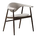 Elegant Modern Leisure Chair With Upholstered Seat Back Armrests And Wooden Legs