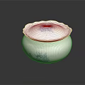 Elegant White Porcelain Jar With Blue Floral Patterns And Lid Design