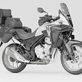 Modern Adventure Touring Motorcycle With Rear Luggage Boxes Windscreen And Rugged Tires