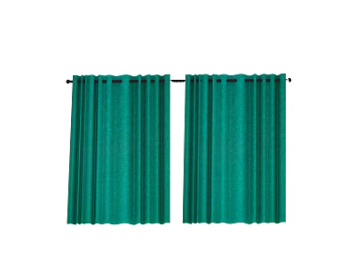 High Quality Green Curtains with Textured Design for Home Window Decoration 3d model