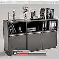 Modern Bookcase Interior Design With Open Shelves Sculptures Vase Dried Flowers Books And Binders