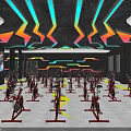 Modern Gym Interior With Treadmills Strength Training Equipment And Workout Space