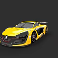 Yellow Renault Sports Car With Sleek Aerodynamic Design And Black Accents