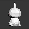 White Origami Rabbit Toy With Pink Ears Cheeks Black Eyes Nose Standing On Black Background