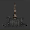 Traditional Chinese Pagoda Architecture With Multi Tiered Design Gray Tile Roof And Ornate Finial Top