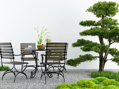 Modern outdoor table and chair courtyard leisure seat model