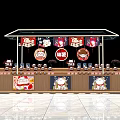 Commercial Equipment Retail Stall With Wooden Structure Cartoon Decorations And Product Displays