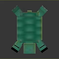 Digital 3D Blocky Pixel Art Green Turtle Character in Minecraft Style 3d model