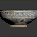 Intricately Carved Decorative Bowl With Colorful Figure Patterns And Detailed Designs