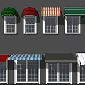 Different Types Of Colorful Awnings For Window And Storefront Exterior Design