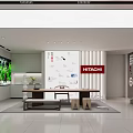 Reception Desk in Enterprise Intelligent Air System Experience Store with Display Screens and Equipment