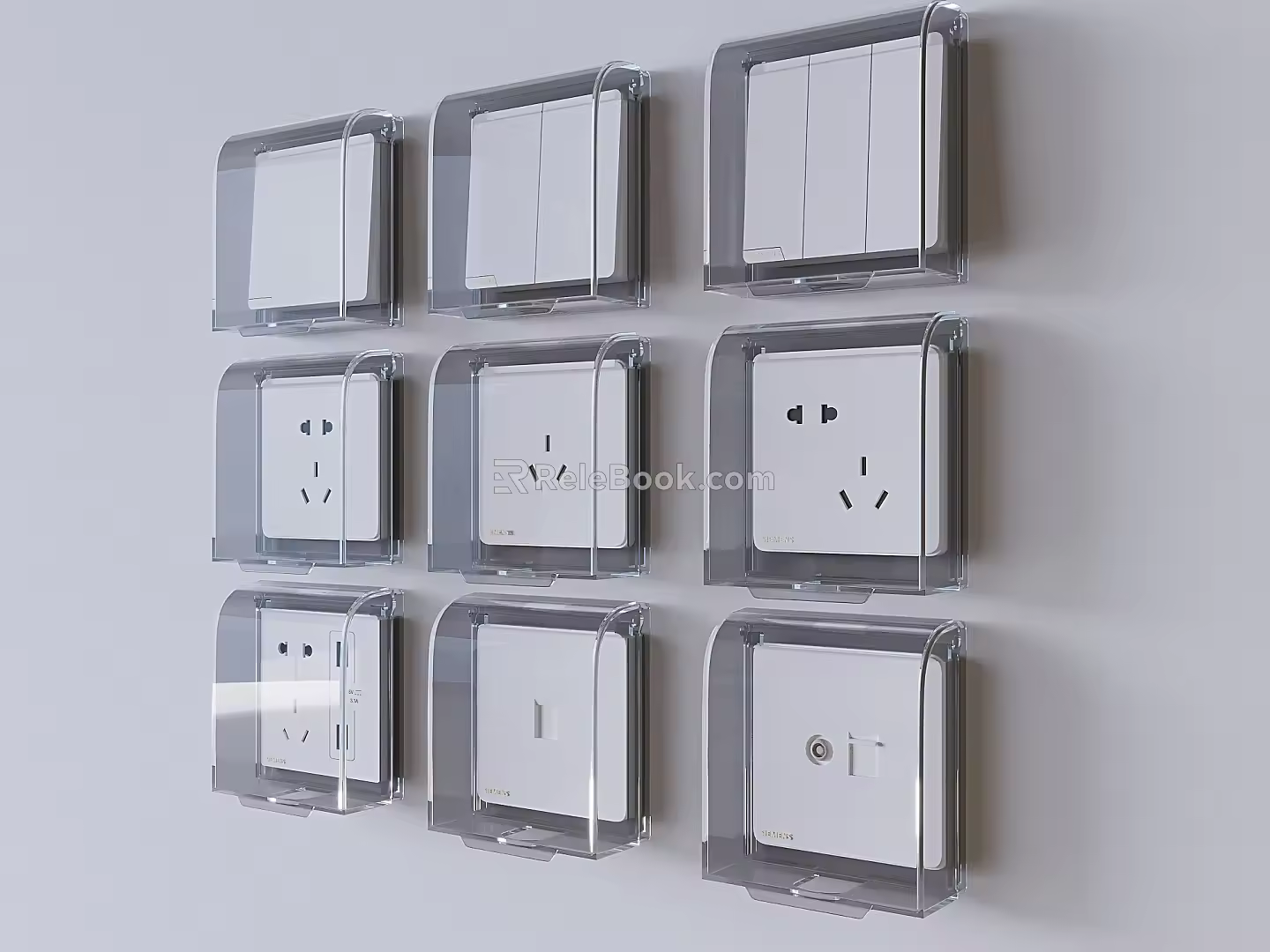 Switch socket panel waterproof switch socket box 3d model