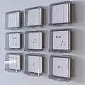 Switch socket panel waterproof switch socket box 3d model