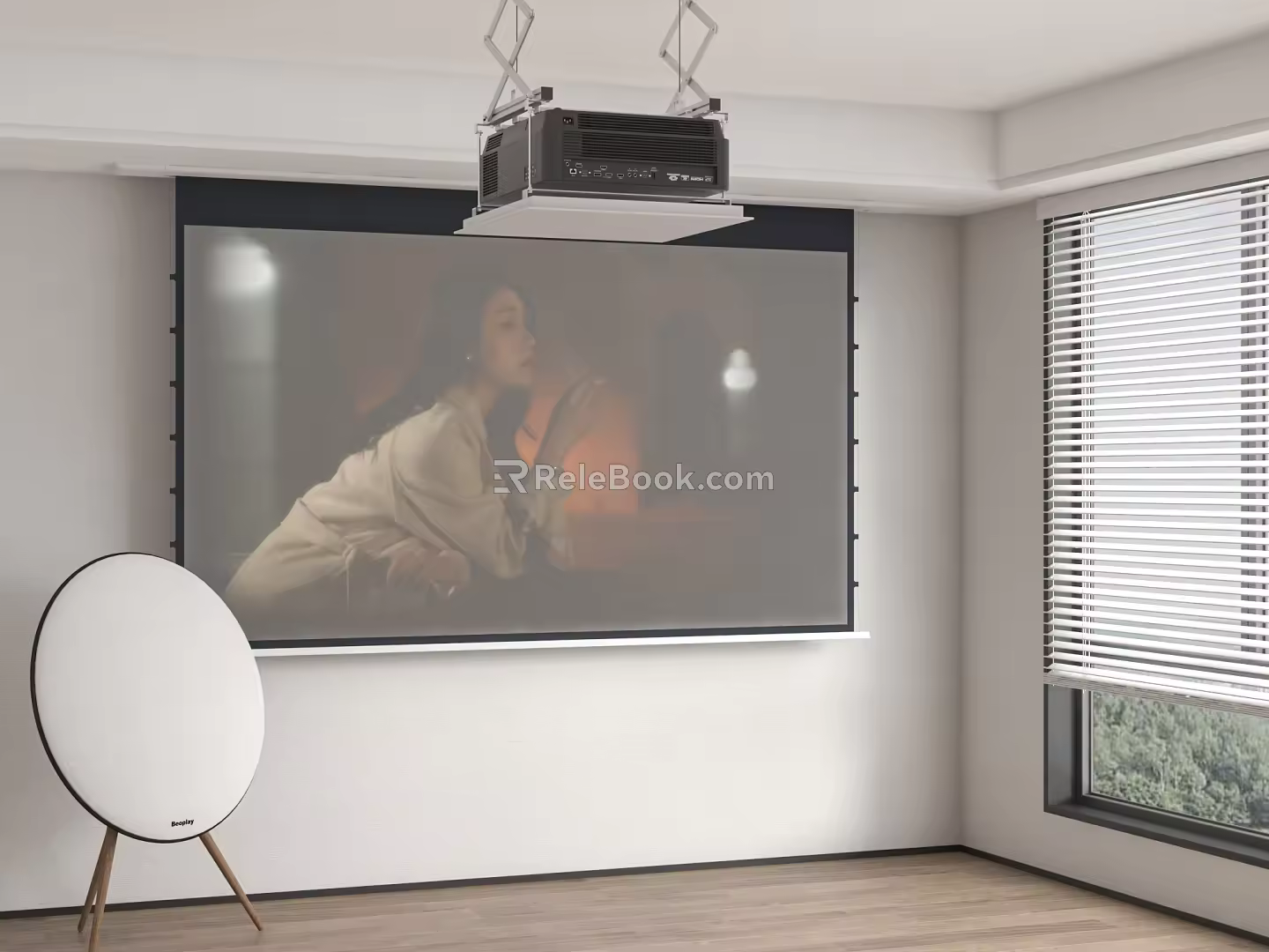 Modern Projector Projection Curtain 3d model