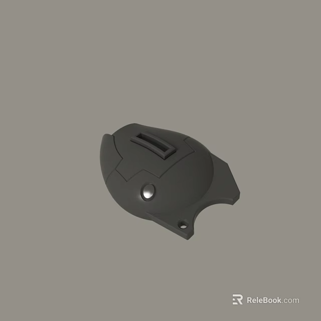 Black Plastic Mechanical Component With Slot Circular Base And Side Holes 3d model 