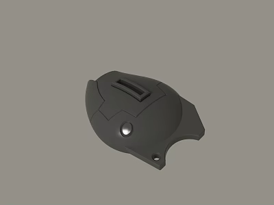 Black Plastic Mechanical Component With Slot Circular Base And Side Holes 3d model