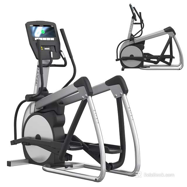 Modern Elliptical Trainer With Digital Display Metal Frame And Non Slip Pedals For Home Gym 3d model 