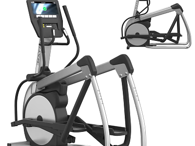 Modern Elliptical Trainer With Digital Display Metal Frame And Non Slip Pedals For Home Gym 3d model